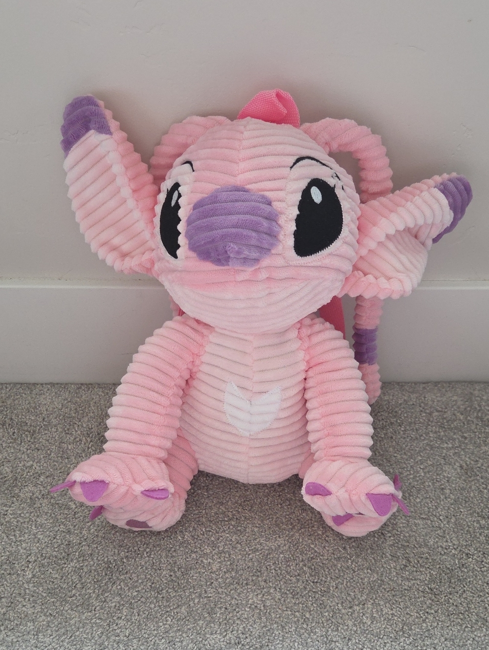 Disney Lilo and Stitch Kids Angel Corduroy Plush Backpack